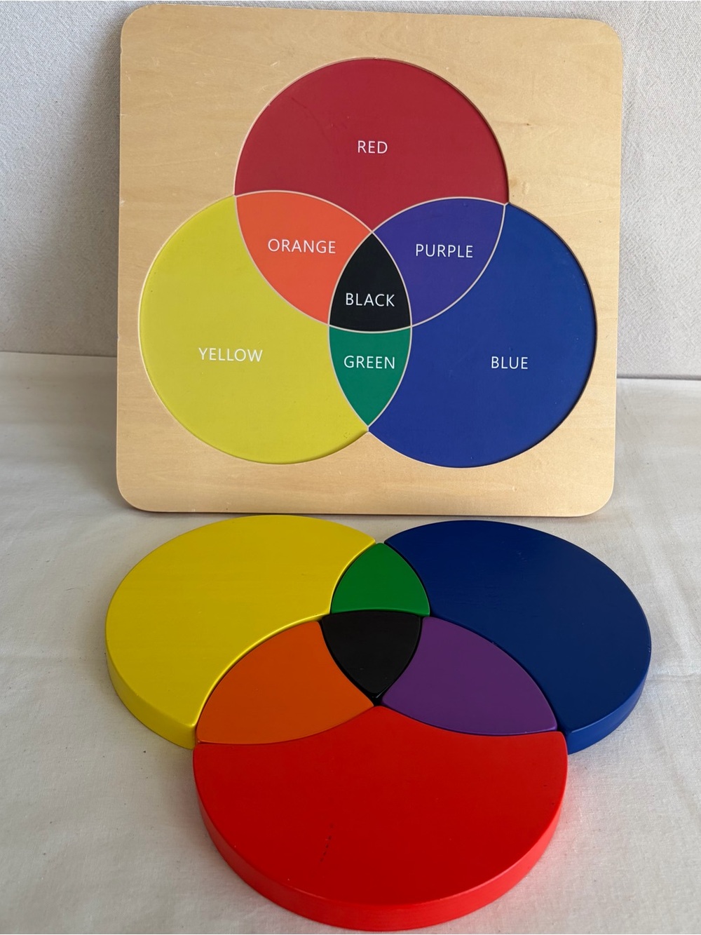 Crate&Kids Wooden Color Wheel Rainbow Montessori Puzzle